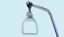 Lifting pole handle - adjustable by retractor