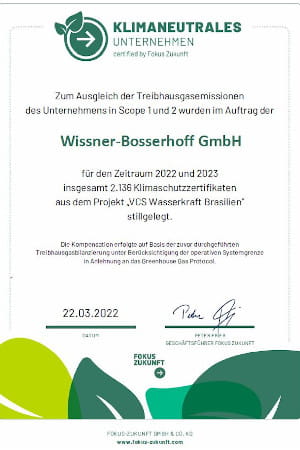 Nachhaltigkeit und Klimaschutz – für wissner-bosserhoff sind das nicht einfach nur Begriffe, sondern Werte, die wir leben.