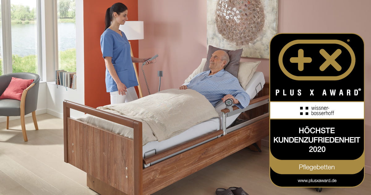 wissner-bosserhoff für höchste Kundenzufriedenheit ausgezeichnet Plus X Award in der Kategorie Pflegebetten