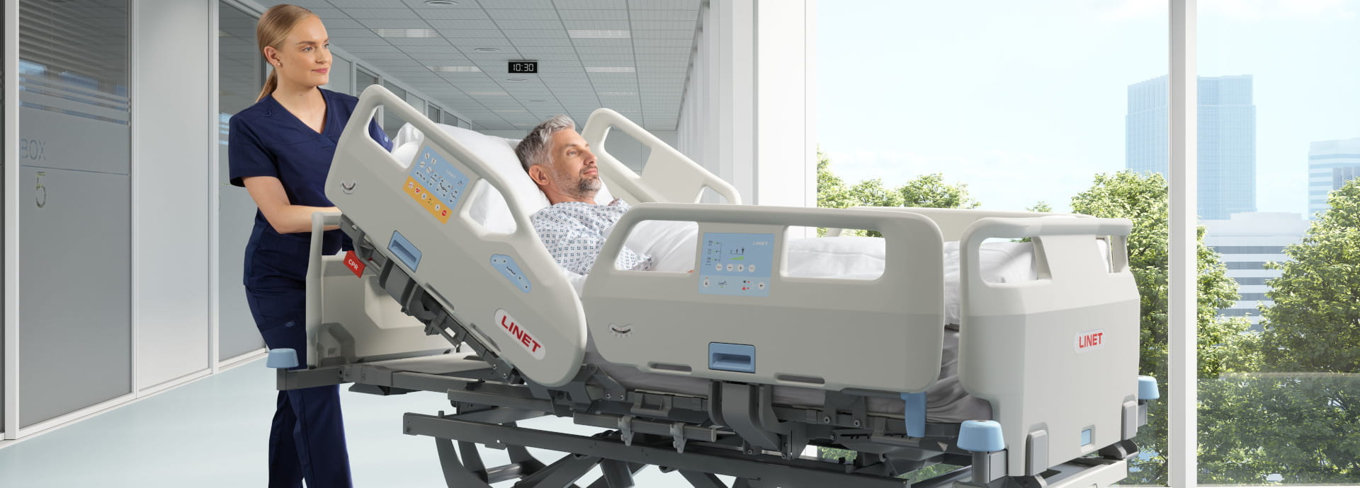 Essenza ist ein niedriges Krankenhausbett, das die die Sicherheit für alle Patienten verbessert