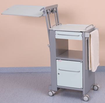 Height adjustable and tilting dining board 