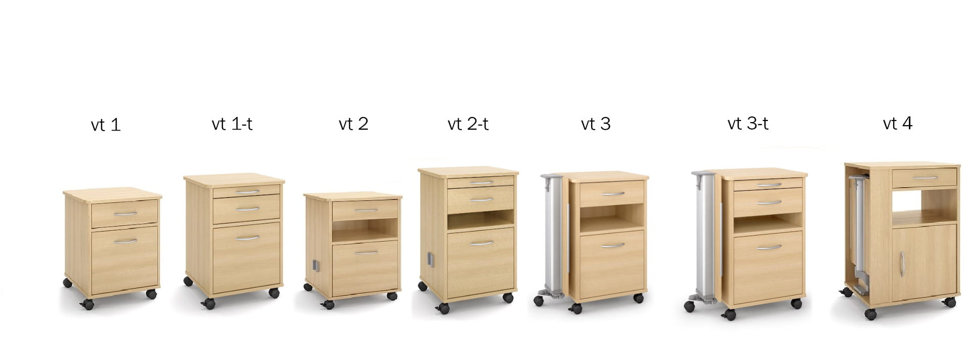 The vt bedside cabinet series is the budget-friendly basic model in the portfolio of wissner-bosserhoff bedside cabinets.